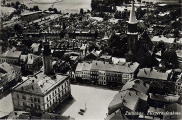 Zdjęcie lotnicze pokazujące zachodnią część miasta