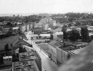 Widok z góry na ul. Sikorskiego i południe miasta