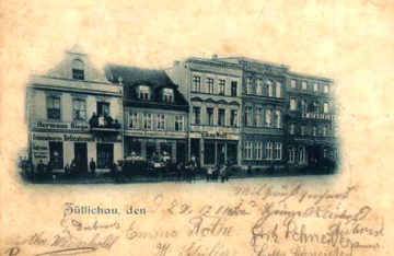 Południowa pierzeja rynku na pocztówce z 1900 roku