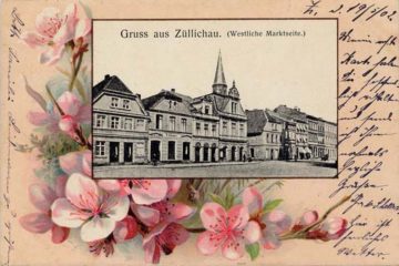 Ciekawa pocztówka z kamienicami na sulechowskim rynku