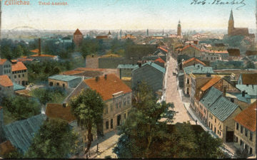 Widok z góry na ulicę Schwiebuser Strasse
